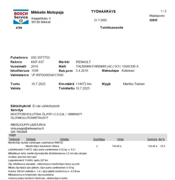 Renault Talisman vaihtoauto