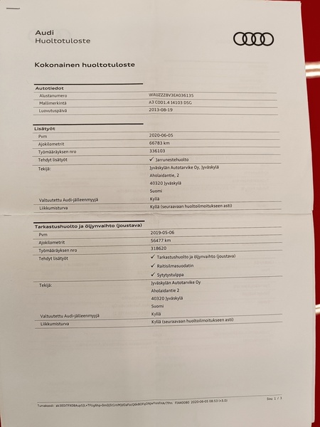 Audi A3 vaihtoauto