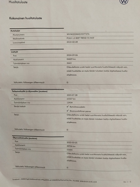 Volkswagen Polo vaihtoauto