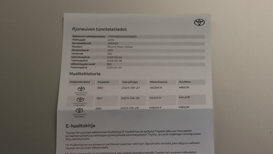 Toyota bZ4X vaihtoauto