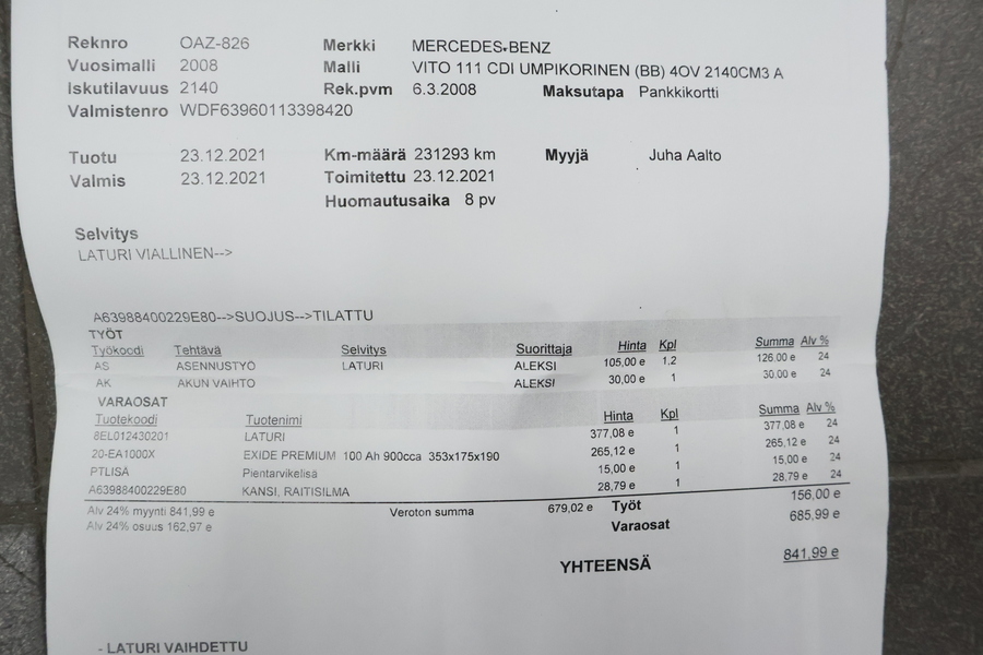 Mercedes-Benz Vito vaihtoauto