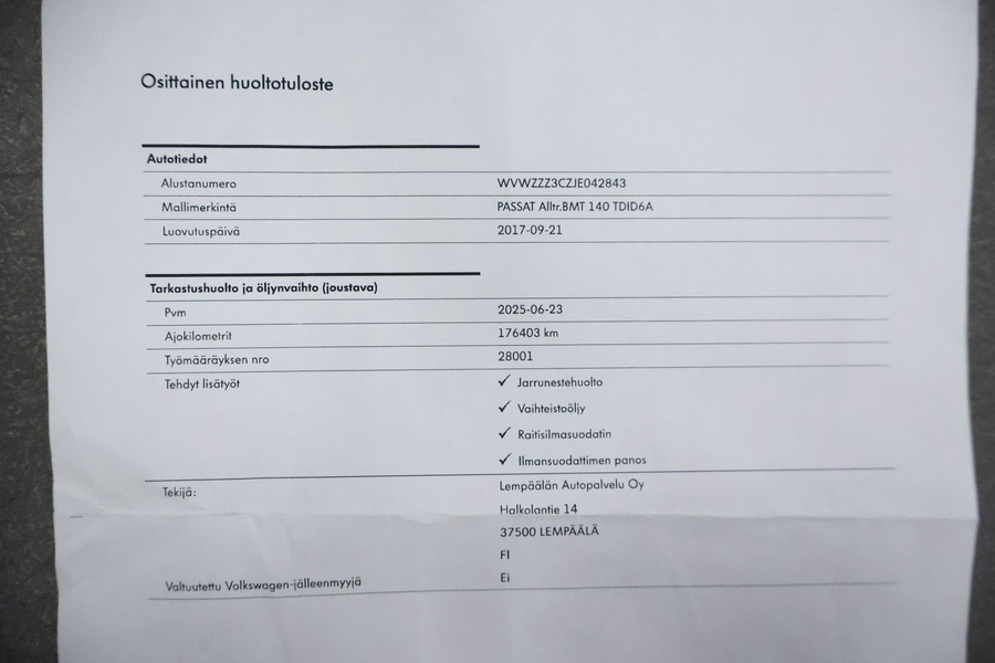 Volkswagen Passat vaihtoauto