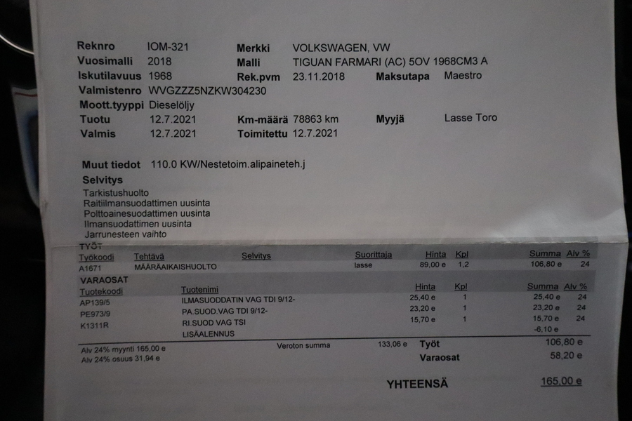 Volkswagen Tiguan vaihtoauto