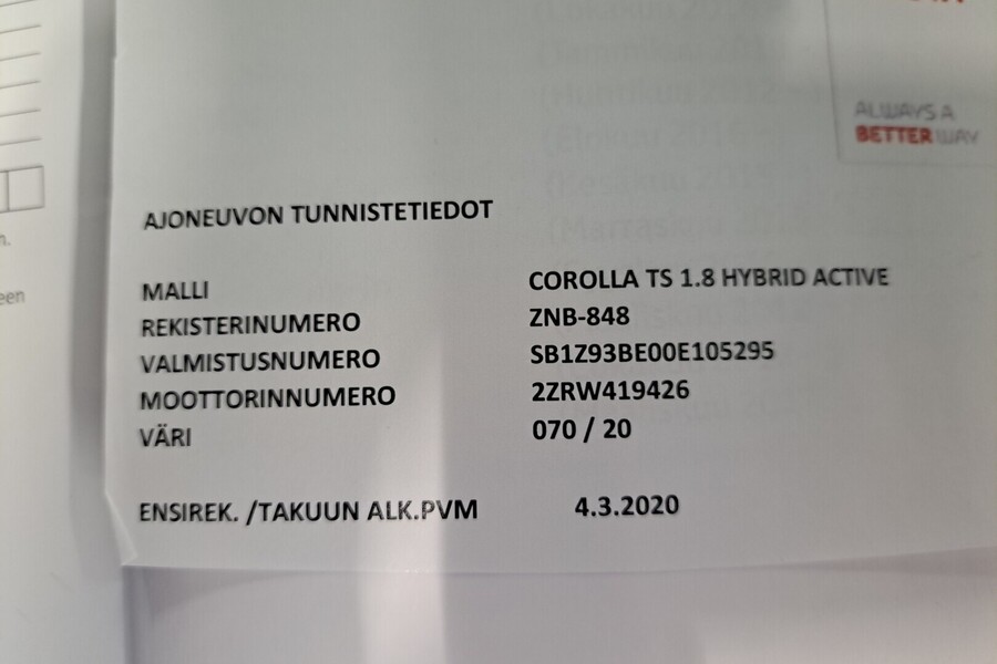 Toyota Corolla vaihtoauto