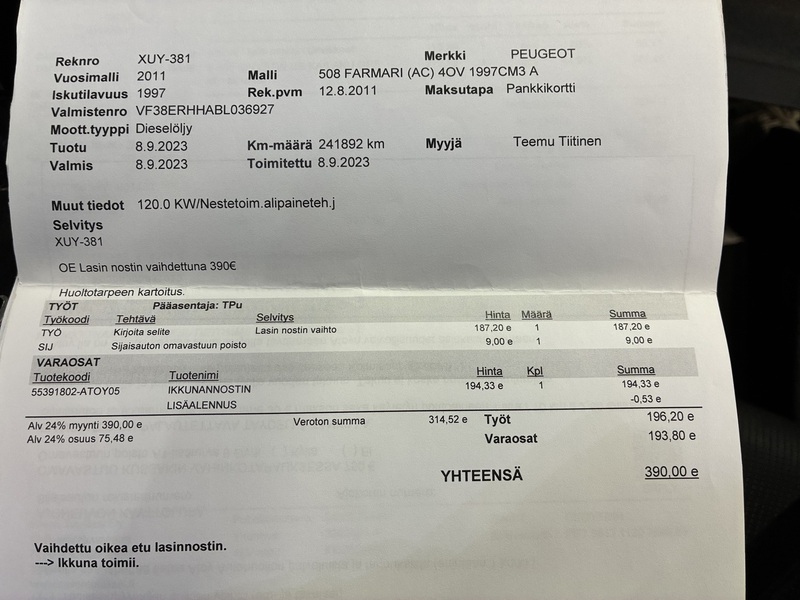 Peugeot 508 vaihtoauto