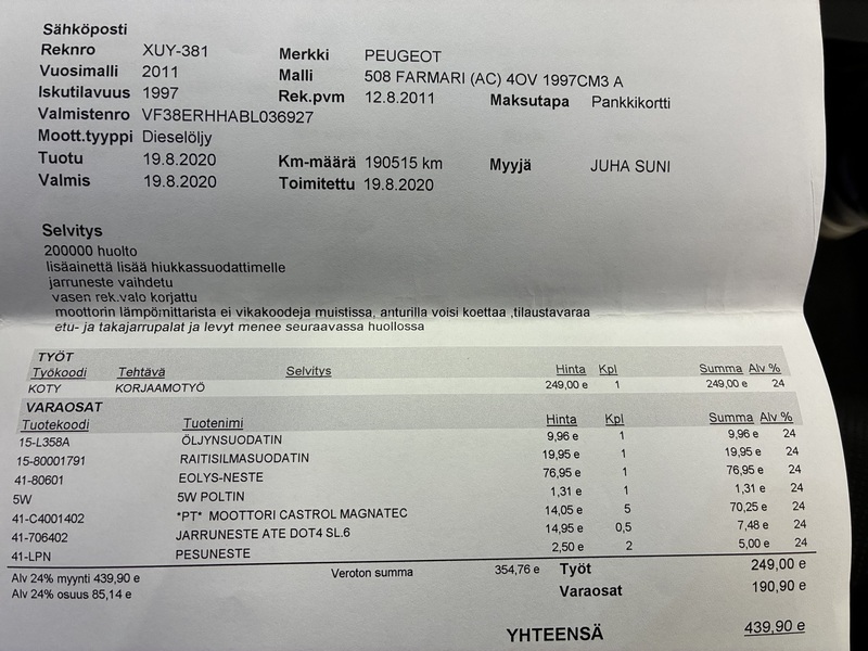 Peugeot 508 vaihtoauto