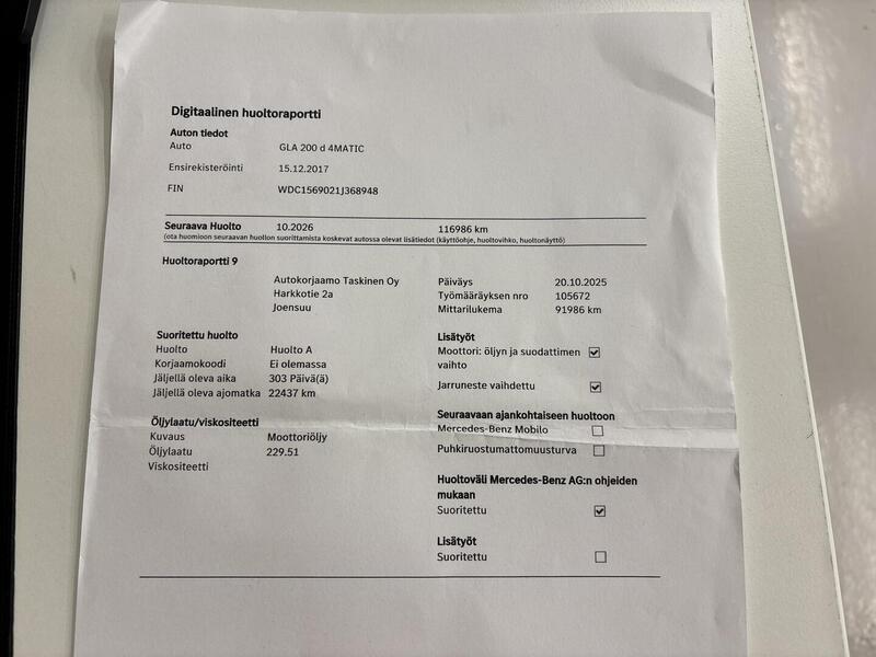 Mercedes-Benz GLA vaihtoauto