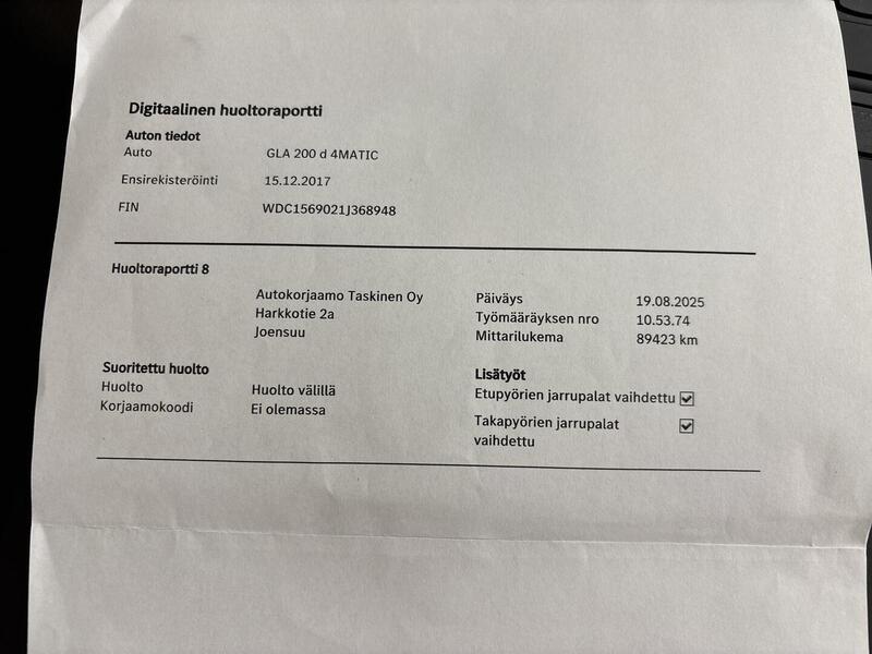 Mercedes-Benz GLA vaihtoauto