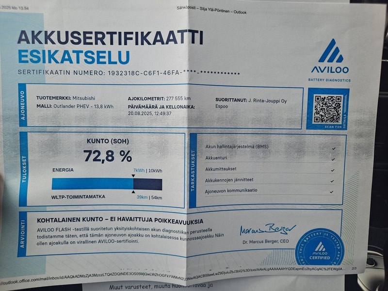 Mitsubishi Outlander PHEV vaihtoauto