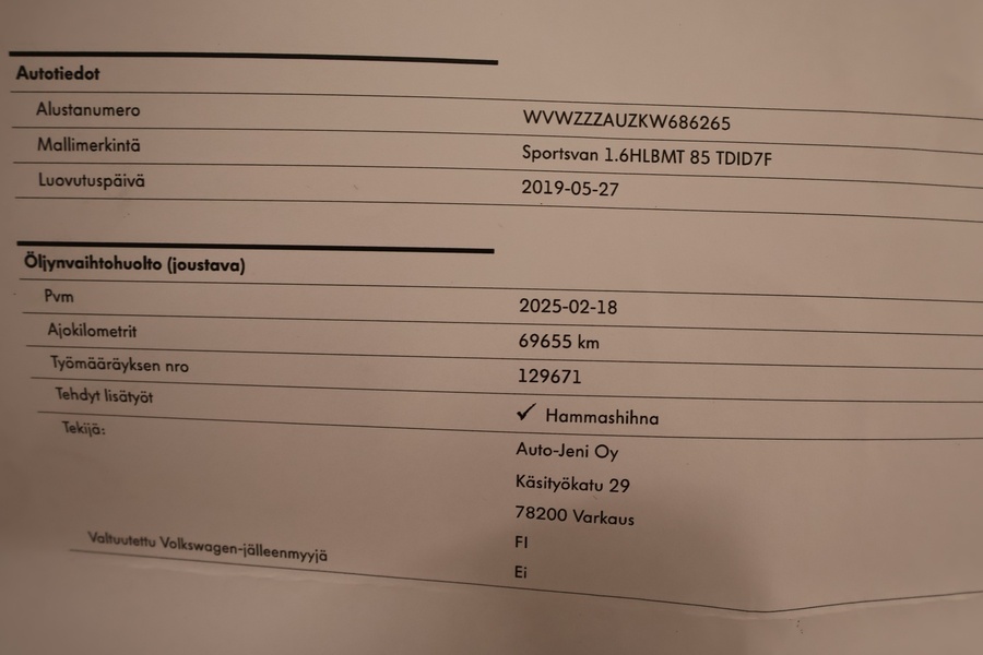 Volkswagen Golf Sportsvan vaihtoauto