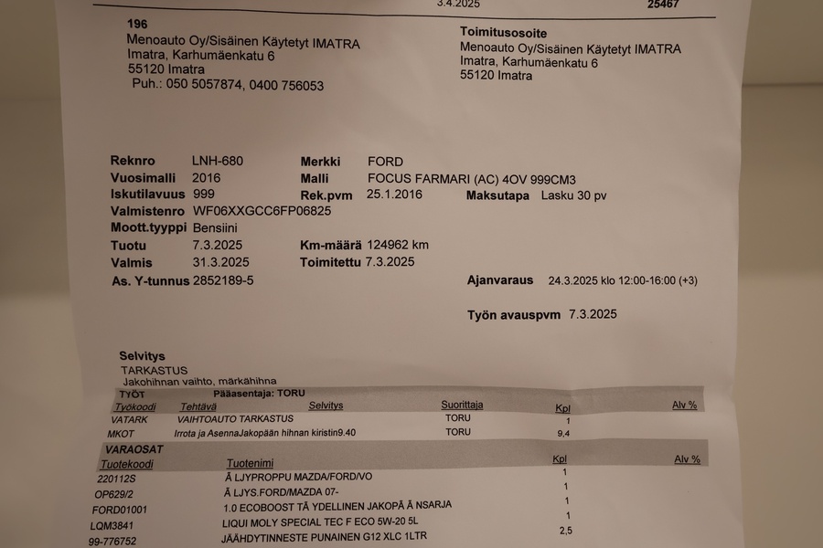 Ford Focus vaihtoauto