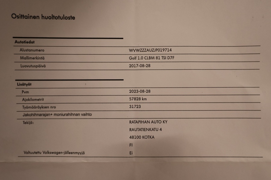 Volkswagen Golf vaihtoauto