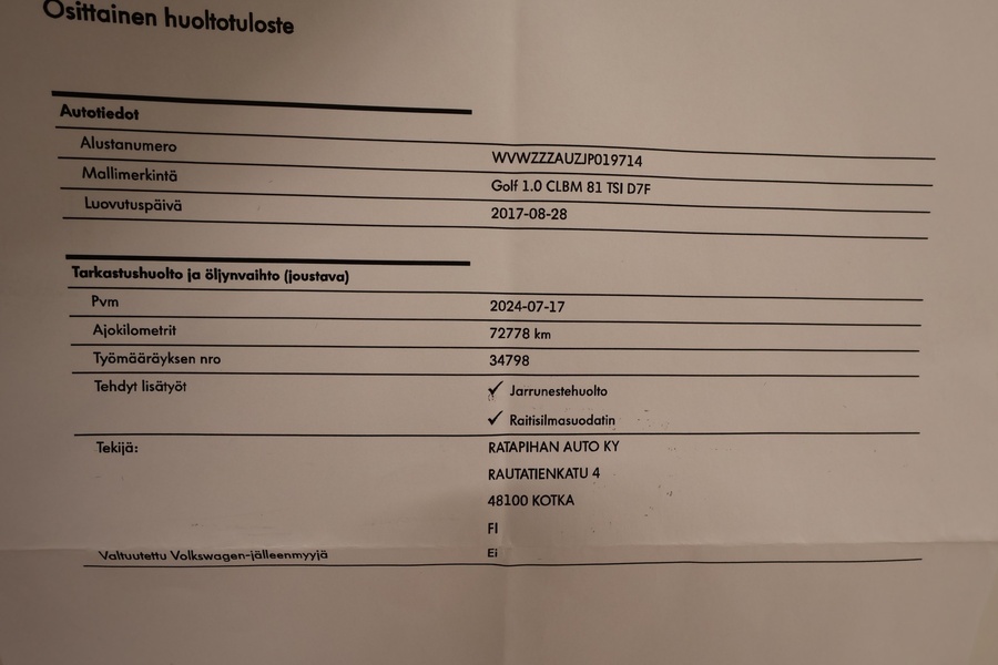 Volkswagen Golf vaihtoauto