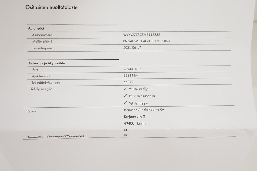 Volkswagen Passat vaihtoauto