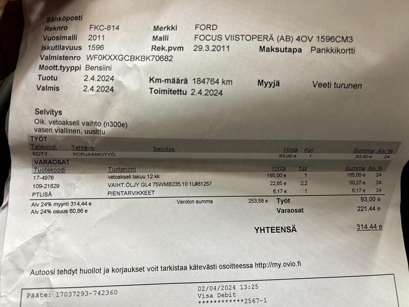 Ford Focus vaihtoauto