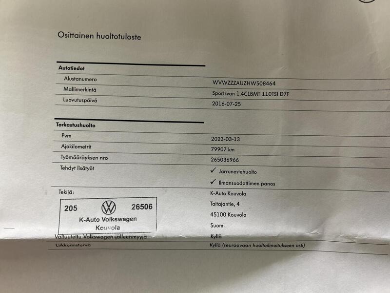 Volkswagen Golf Sportsvan vaihtoauto