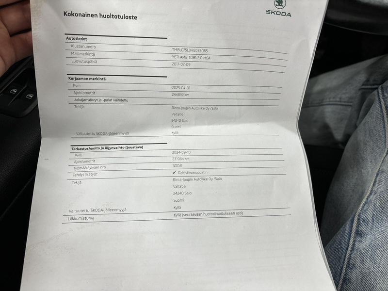 Skoda Yeti vaihtoauto