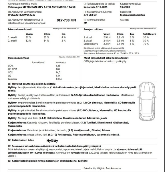 Volkswagen Touran vaihtoauto