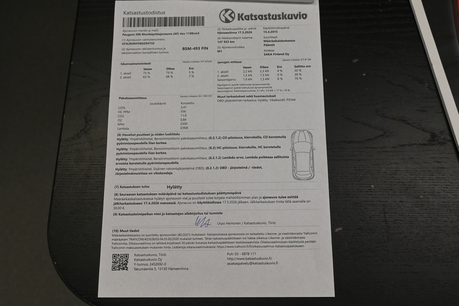 Peugeot 308 vaihtoauto