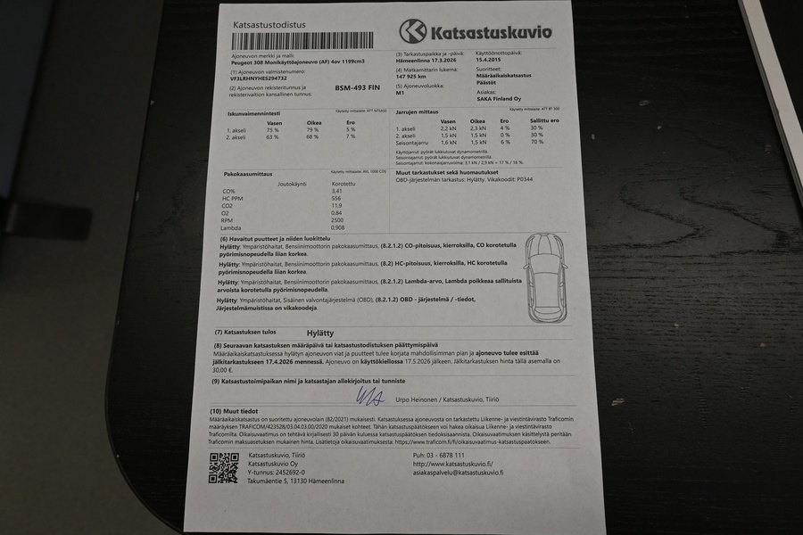 Peugeot 308 vaihtoauto