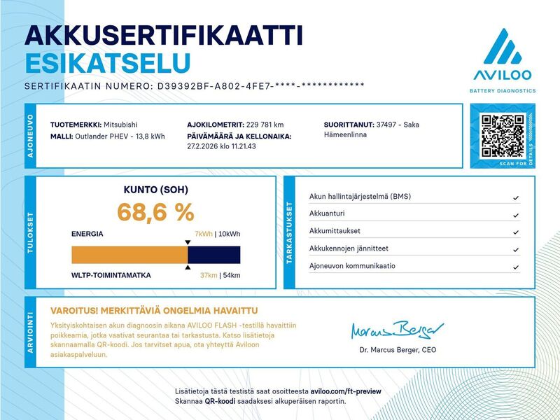 Mitsubishi Outlander PHEV vaihtoauto