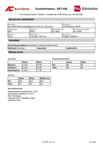 Kia Sportage vaihtoauto