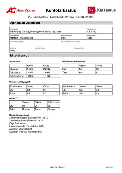 Kia Picanto vaihtoauto