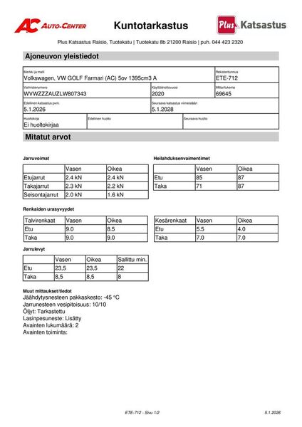 Volkswagen Golf vaihtoauto