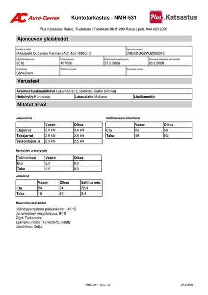 Mitsubishi Outlander PHEV vaihtoauto