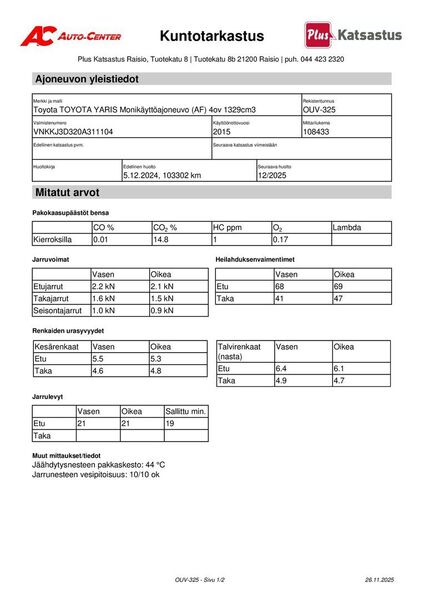 Toyota Yaris vaihtoauto