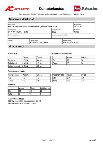 Kia Sportage vaihtoauto