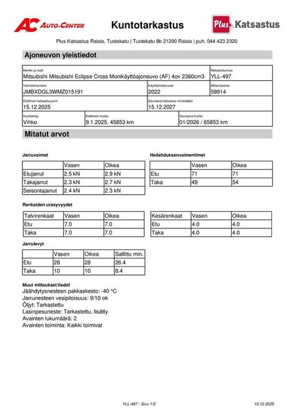 Mitsubishi Eclipse Cross vaihtoauto