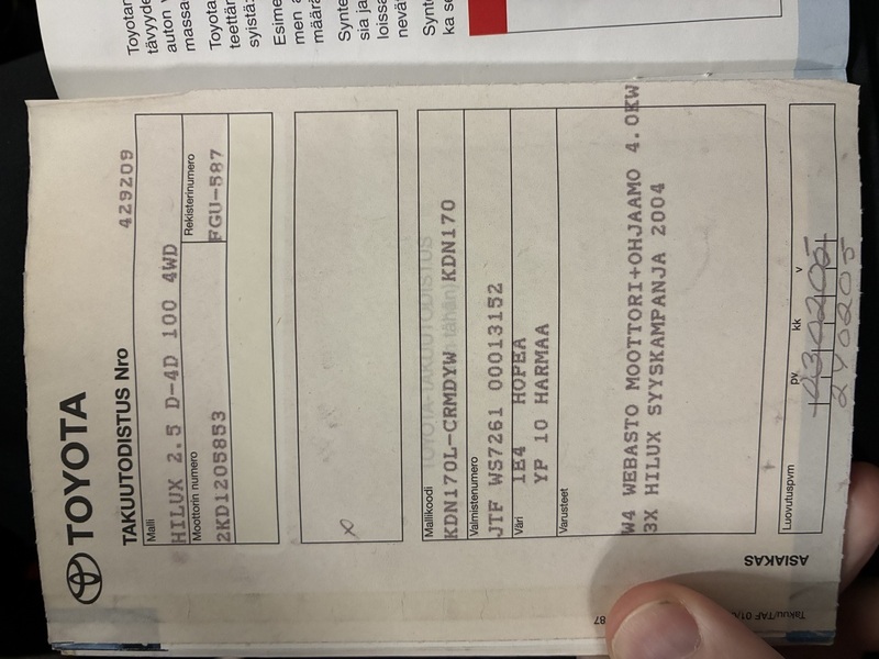 Toyota Hilux vaihtoauto