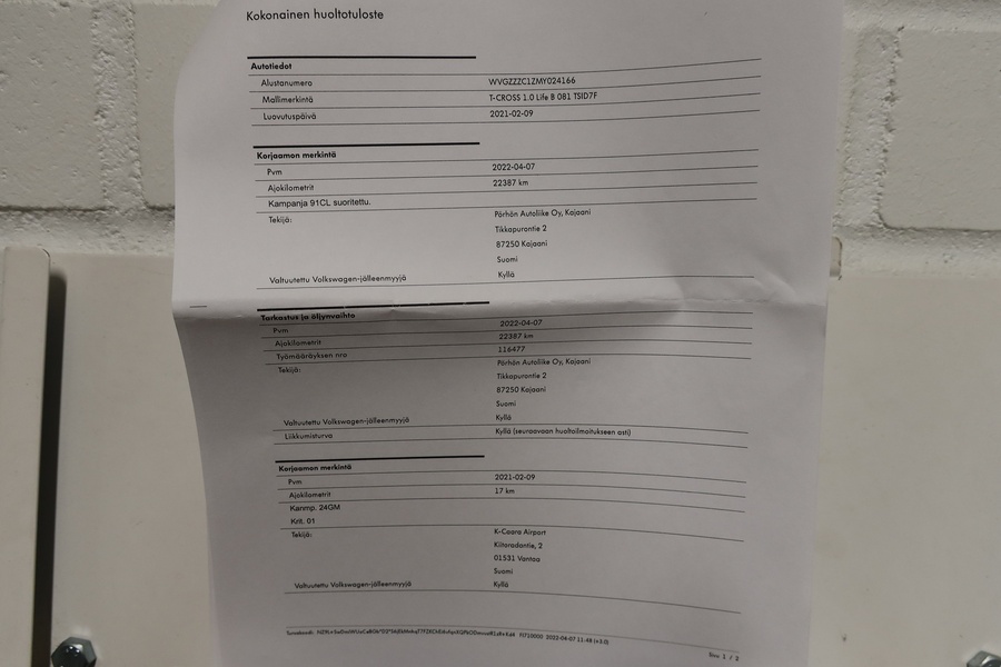 Volkswagen T-Cross vaihtoauto