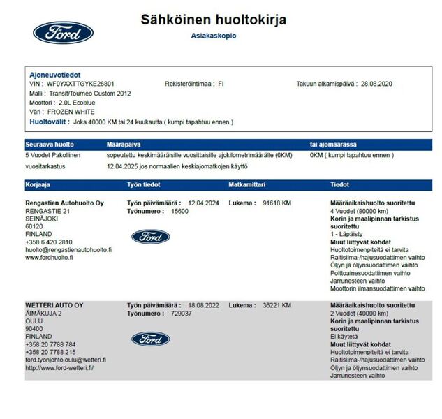 Ford Transit Custom vaihtoauto