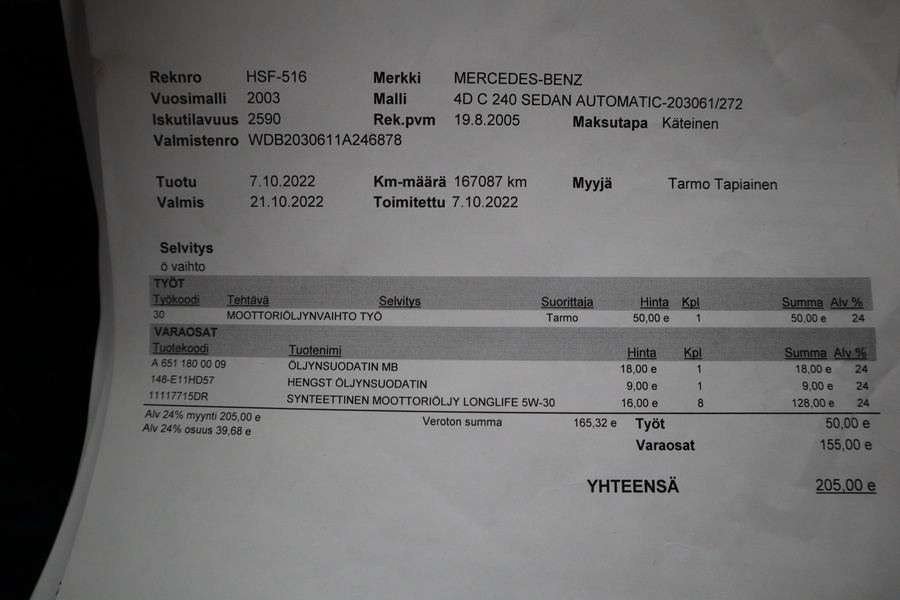 Mercedes-Benz C vaihtoauto