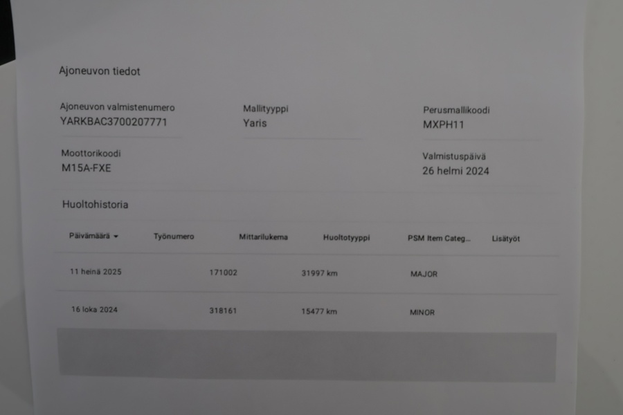 Toyota Yaris vaihtoauto