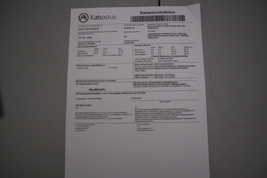 Mercedes-Benz A vaihtoauto