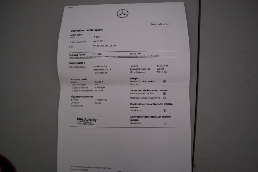 Mercedes-Benz A vaihtoauto