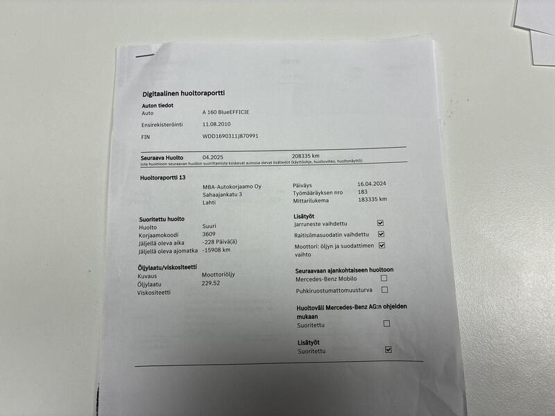 Mercedes-Benz A vaihtoauto