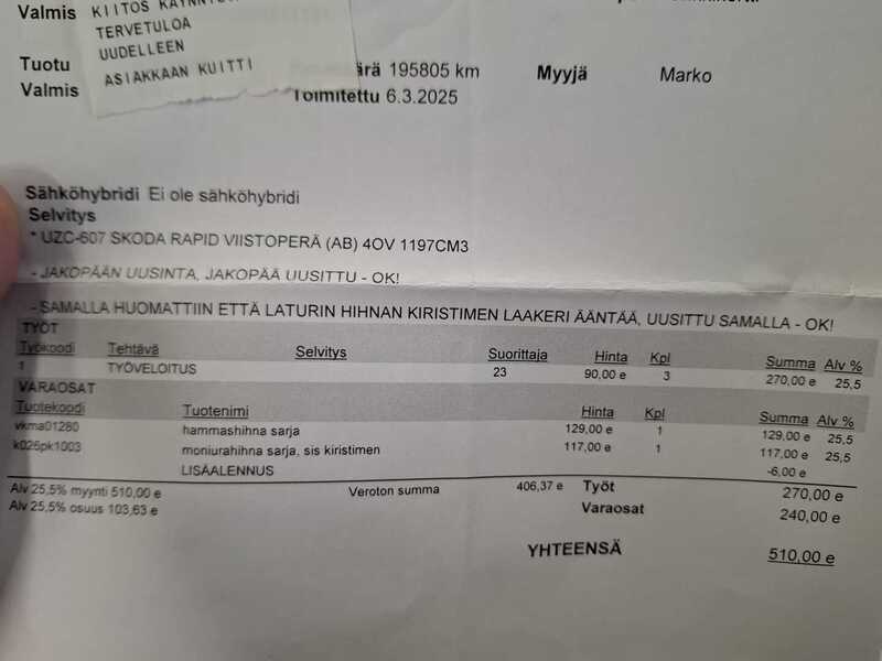 Skoda Rapid vaihtoauto