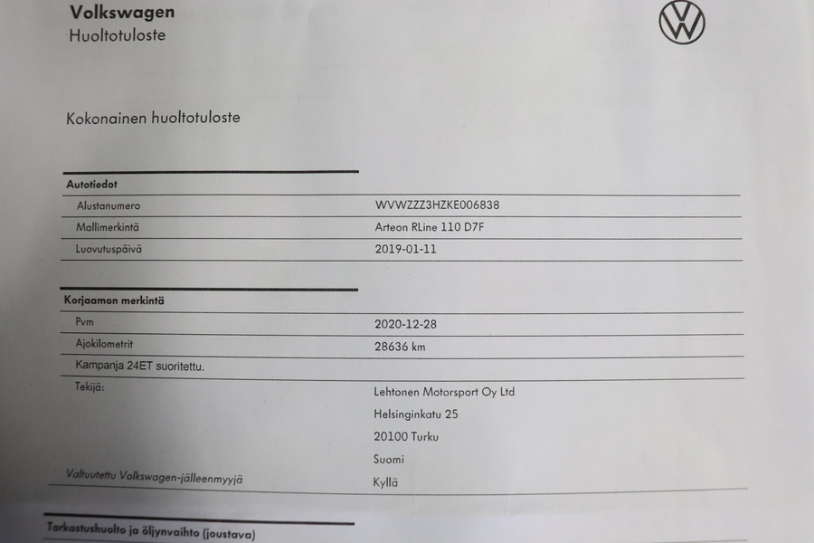 Volkswagen Arteon vaihtoauto