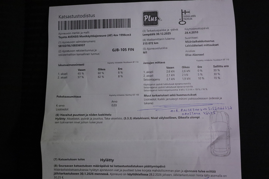 Toyota Avensis vaihtoauto