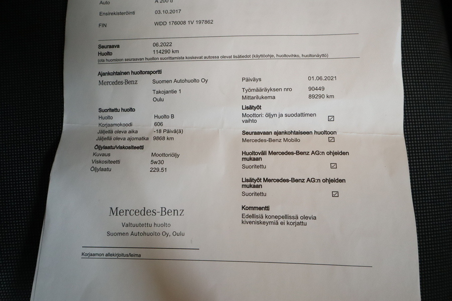 Mercedes-Benz A vaihtoauto