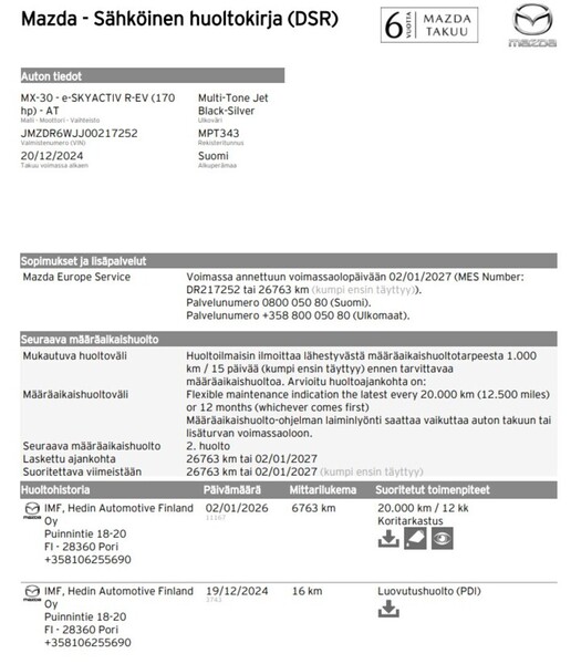 Mazda MX-30 vaihtoauto