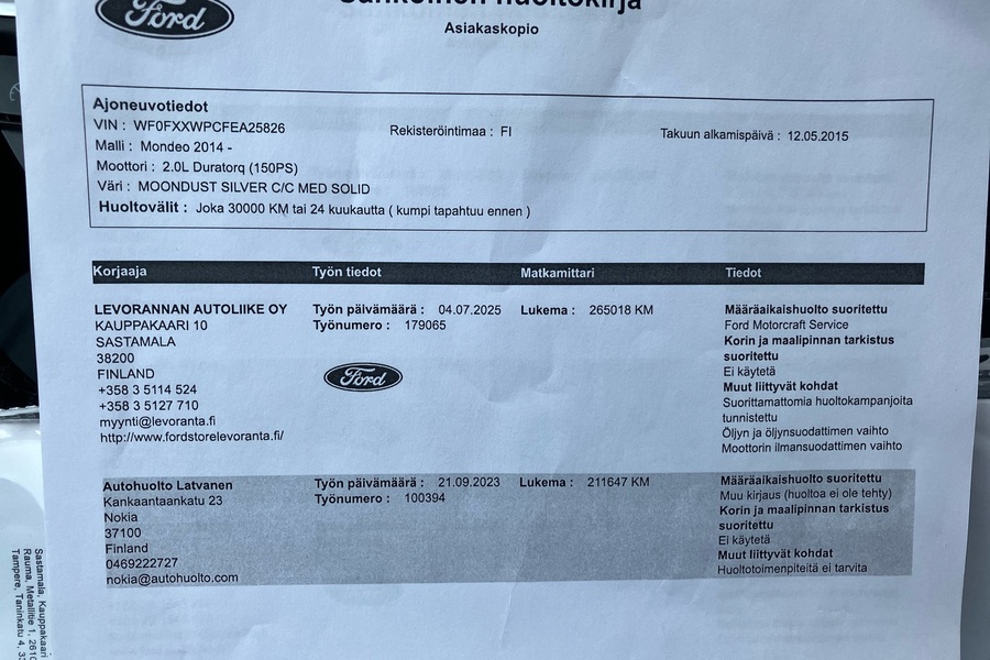 Ford Mondeo vaihtoauto