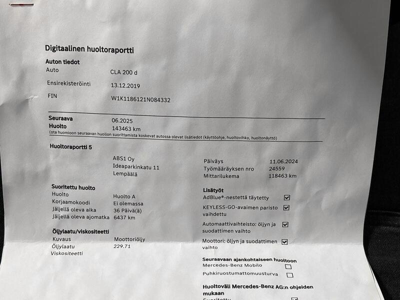 Mercedes-Benz CLA-sarja vaihtoauto