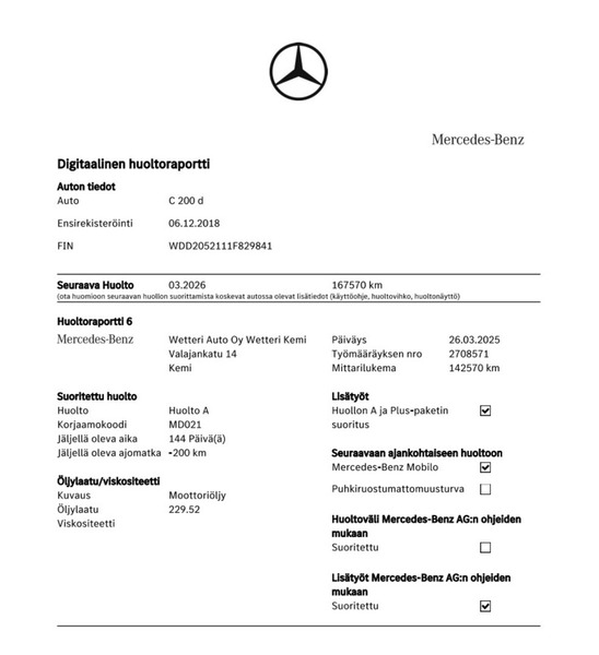 Mercedes-Benz C vaihtoauto