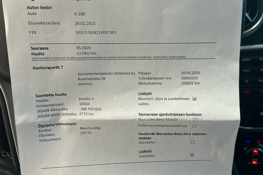 Mercedes-Benz A vaihtoauto