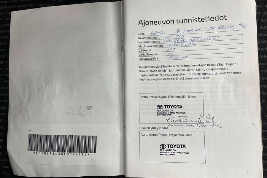 Toyota Avensis vaihtoauto